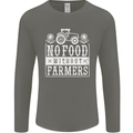 No Food Without Farming Farmers Mens Long Sleeve T-Shirt Charcoal