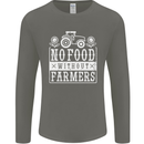 No Food Without Farming Farmers Mens Long Sleeve T-Shirt Charcoal