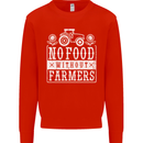 No Food Without Farming Farmers Mens Sweatshirt Jumper Bright Red