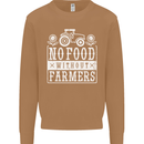 No Food Without Farming Farmers Mens Sweatshirt Jumper Caramel Latte