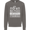 No Food Without Farming Farmers Mens Sweatshirt Jumper Charcoal