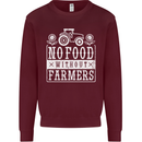 No Food Without Farming Farmers Mens Sweatshirt Jumper Maroon