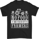 No Food Without Farming Farmers Mens T-Shirt 100% Cotton Black