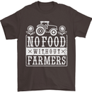 No Food Without Farming Farmers Mens T-Shirt 100% Cotton Dark Chocolate