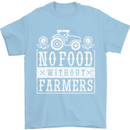 No Food Without Farming Farmers Mens T-Shirt 100% Cotton Light Blue