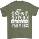 No Food Without Farming Farmers Mens T-Shirt 100% Cotton Military Green