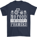 No Food Without Farming Farmers Mens T-Shirt 100% Cotton Navy Blue