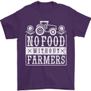 No Food Without Farming Farmers Mens T-Shirt 100% Cotton Purple