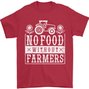 No Food Without Farming Farmers Mens T-Shirt 100% Cotton Red