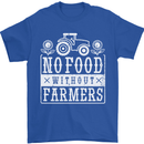 No Food Without Farming Farmers Mens T-Shirt 100% Cotton Royal Blue