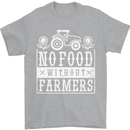 No Food Without Farming Farmers Mens T-Shirt 100% Cotton Sports Grey