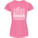 No Food Without Farming Farmers Womens Petite Cut T-Shirt Azalea