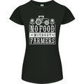 No Food Without Farming Farmers Womens Petite Cut T-Shirt Black