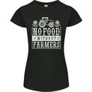 No Food Without Farming Farmers Womens Petite Cut T-Shirt Black