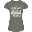 No Food Without Farming Farmers Womens Petite Cut T-Shirt Charcoal