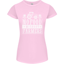 No Food Without Farming Farmers Womens Petite Cut T-Shirt Light Pink