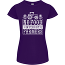 No Food Without Farming Farmers Womens Petite Cut T-Shirt Purple