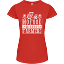 No Food Without Farming Farmers Womens Petite Cut T-Shirt Red
