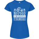 No Food Without Farming Farmers Womens Petite Cut T-Shirt Royal Blue
