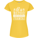 No Food Without Farming Farmers Womens Petite Cut T-Shirt Yellow