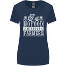 No Food Without Farming Farmers Womens Wider Cut T-Shirt Navy Blue