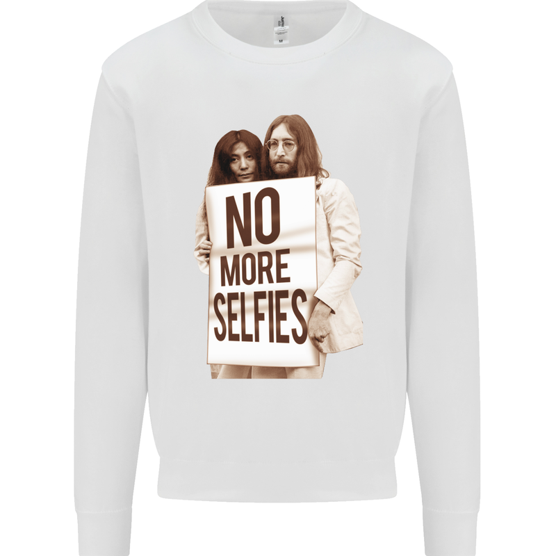 No More Selfies Funny Camer Photography Kids Sweatshirt Jumper White
