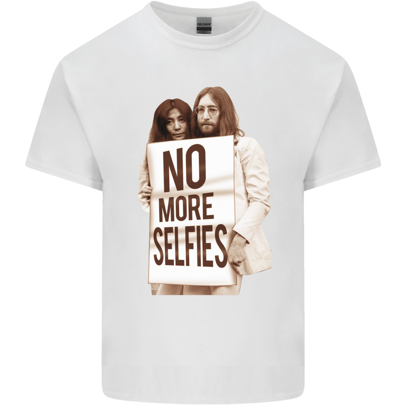 No More Selfies Funny Camer Photography Mens Cotton T-Shirt Tee Top White