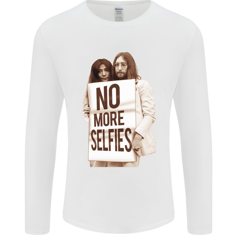 No More Selfies Funny Camer Photography Mens Long Sleeve T-Shirt White