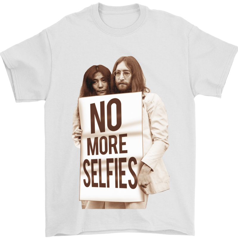 No More Selfies Funny Camer Photography Mens T-Shirt Cotton Gildan White
