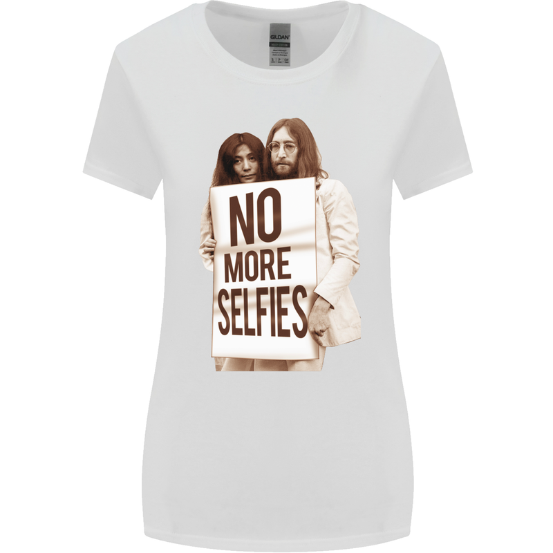 No More Selfies Funny Camer Photography Womens Wider Cut T-Shirt White