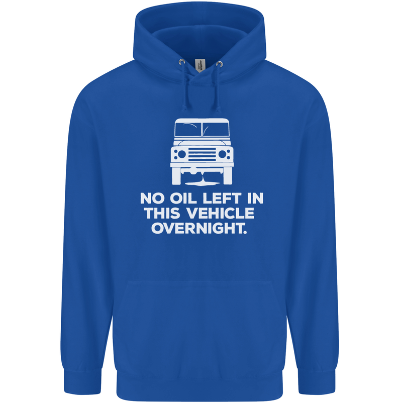 No Oil Left Vehicle Overnight 4X4 Off Road Childrens Kids Hoodie Royal Blue
