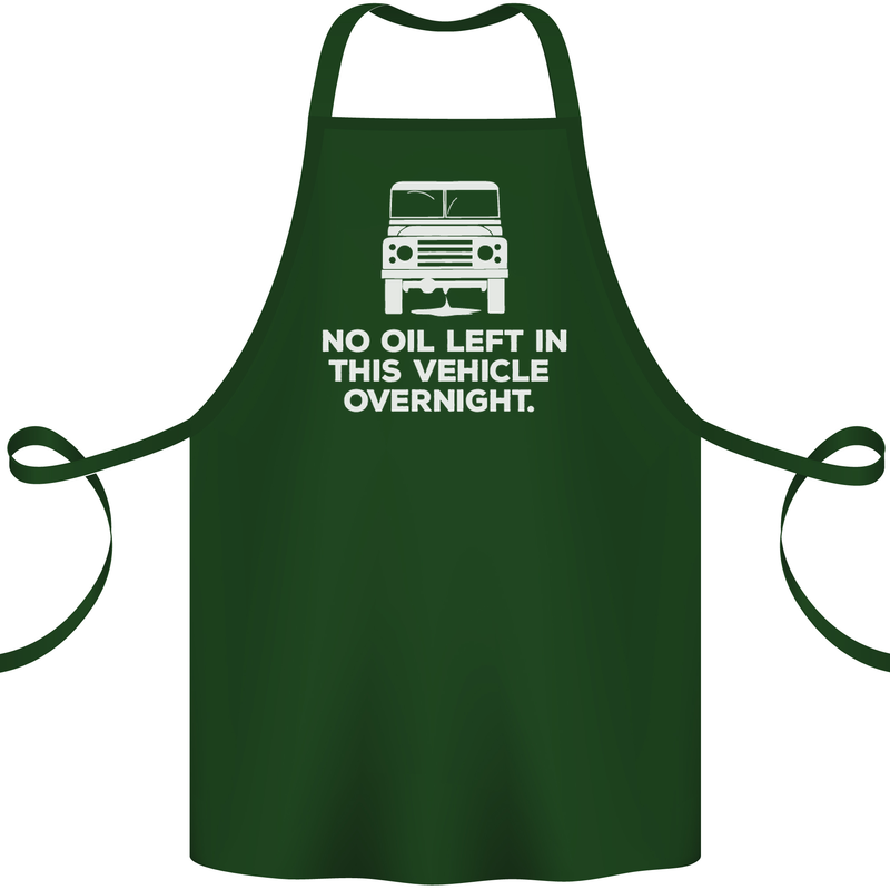 No Oil Left Vehicle Overnight 4X4 Off Road Cotton Apron 100% Organic Forest Green