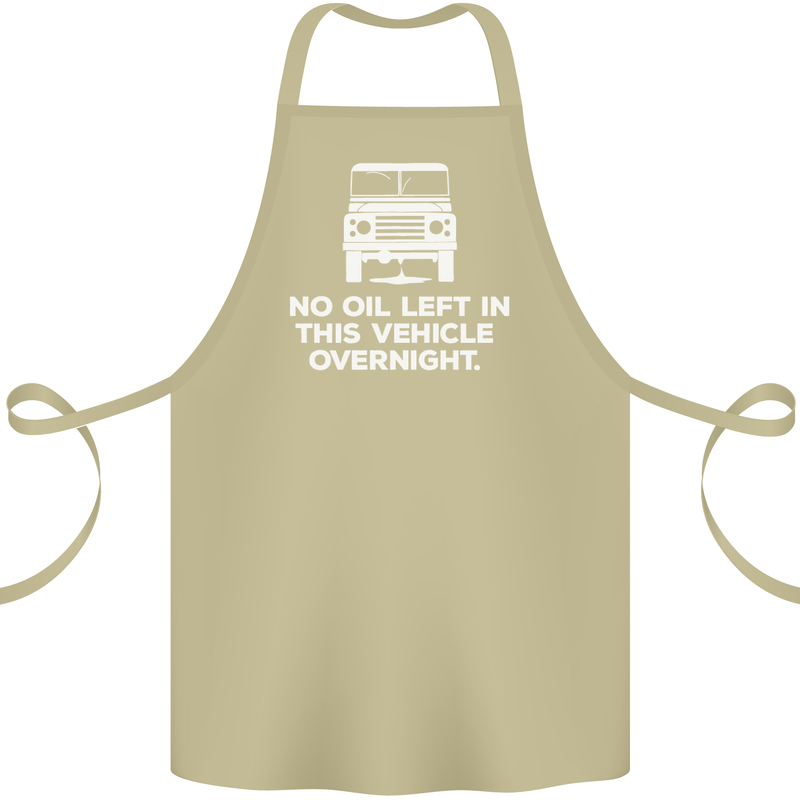 No Oil Left Vehicle Overnight 4X4 Off Road Cotton Apron 100% Organic Khaki