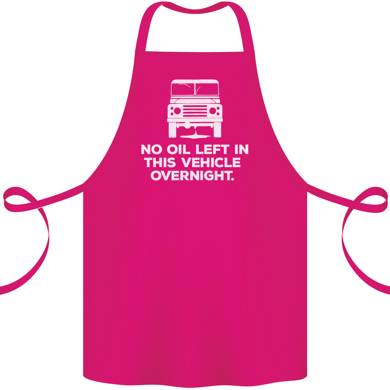 No Oil Left Vehicle Overnight 4X4 Off Road Cotton Apron 100% Organic Pink