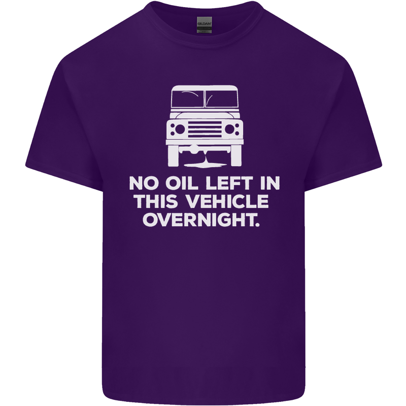 No Oil Left Vehicle Overnight 4X4 Off Road Mens Cotton T-Shirt Tee Top Purple