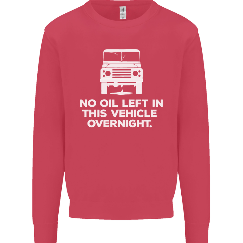 No Oil Left Vehicle Overnight 4X4 Off Road Mens Sweatshirt Jumper Heliconia