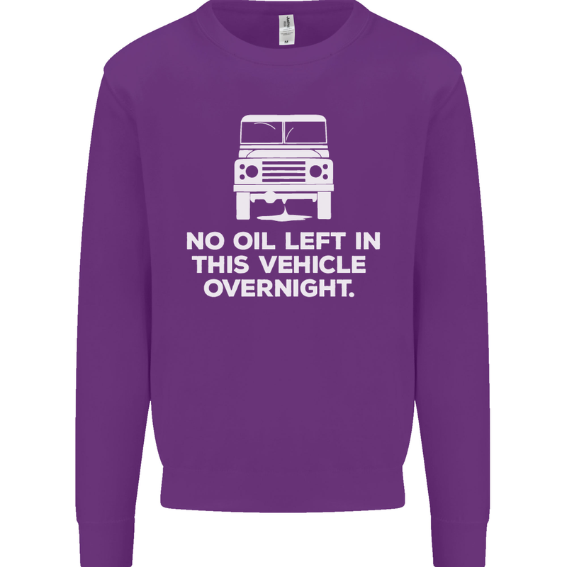 No Oil Left Vehicle Overnight 4X4 Off Road Mens Sweatshirt Jumper Purple