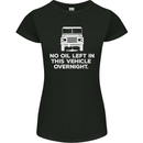 No Oil Left Vehicle Overnight 4X4 Off Road Womens Petite Cut T-Shirt Black
