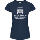 No Oil Left Vehicle Overnight 4X4 Off Road Womens Petite Cut T-Shirt Navy Blue