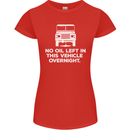 No Oil Left Vehicle Overnight 4X4 Off Road Womens Petite Cut T-Shirt Red