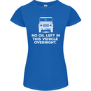 No Oil Left Vehicle Overnight 4X4 Off Road Womens Petite Cut T-Shirt Royal Blue