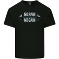 No Pain No Gain Workout Gym Training Top Mens Cotton T-Shirt Tee Top Black