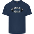 No Pain No Gain Workout Gym Training Top Mens Cotton T-Shirt Tee Top Navy Blue