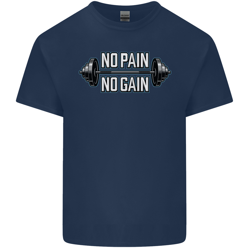 No Pain No Gain Workout Gym Training Top Mens Cotton T-Shirt Tee Top Navy Blue