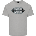 No Pain No Gain Workout Gym Training Top Mens Cotton T-Shirt Tee Top Sports Grey