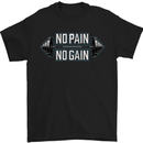 No Pain No Gain Workout Gym Training Top Mens T-Shirt Cotton Gildan Black