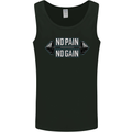 No Pain No Gain Workout Gym Training Top Mens Vest Tank Top Black