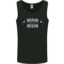 No Pain No Gain Workout Gym Training Top Mens Vest Tank Top Black