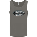 No Pain No Gain Workout Gym Training Top Mens Vest Tank Top Charcoal