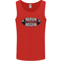 No Pain No Gain Workout Gym Training Top Mens Vest Tank Top Red